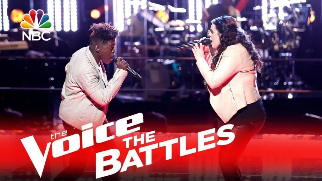 Brittney Lawrence and Paxton Ingram from Team Blake on The Voice Season 10 Battle Rounds